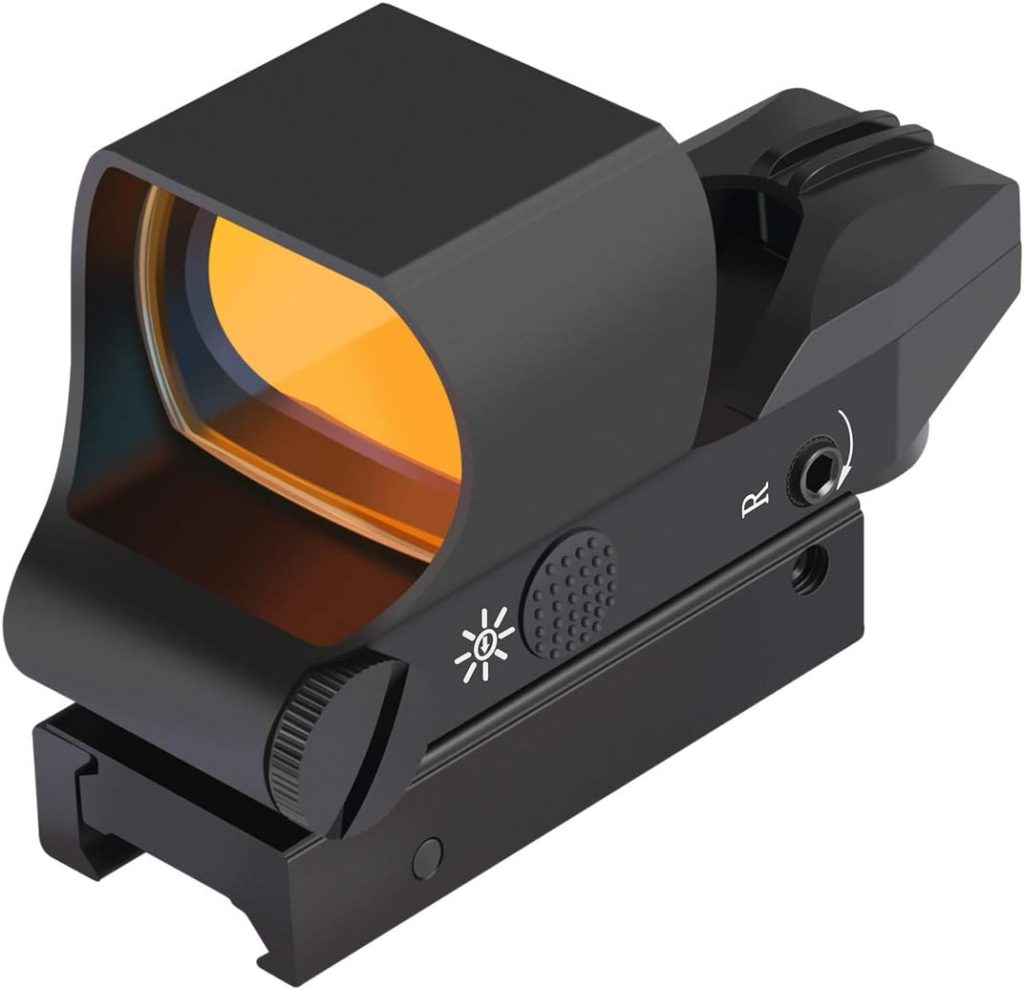 Feyachi Reflex Sight, Multiple Reticle System Red Dot Sight with Picatinny Rail Mount, Absolute CoWitness
