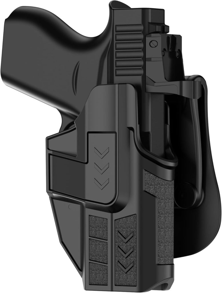 OWB Holster for Glock 43X MOS 48 MOS, Gun Holsters for Glock 43 43 x 48, Adjustable Retention Level Ⅱ Pistol Holster with Release Button, 60° Adjustable Paddle Holster, Right-Handed Open Carry