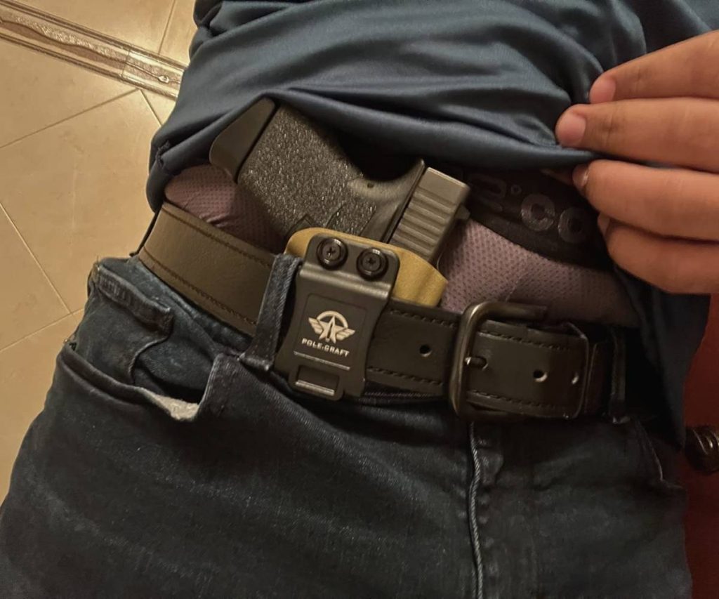 PoLe.Craft’s inside-the-waistband Kydex holster is built specifically for the Glock 43/43X.